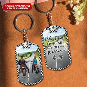 Personalized Riding Couple Keychain - Gift Idea For Couple/Her/Him - Couple Who Ride Together Stay Together