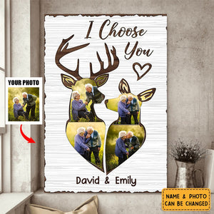 Deer Couple I Choose You - Personalized Photo Poster