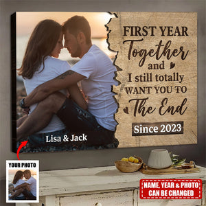 Custom Photo Together Is My Favorite Place To Be - Couple Personalized Horizontal Poster - Gift For Husband Wife, Anniversary