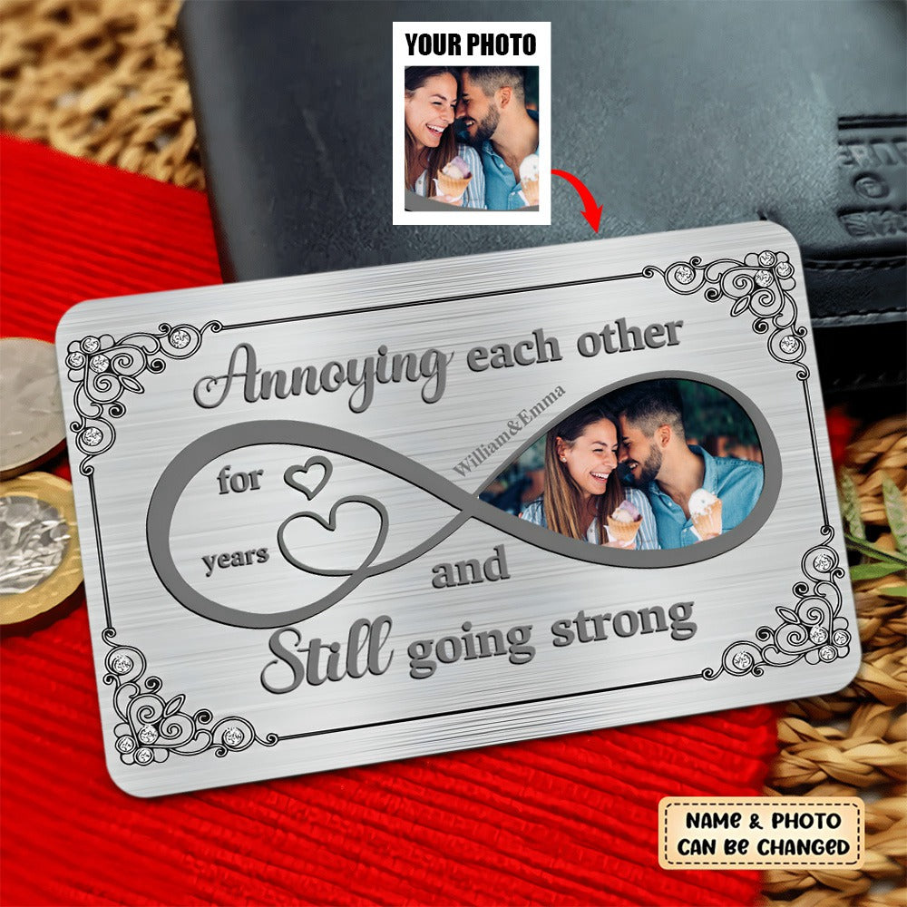 Personalized Couple Wallet Card - Upload Photo - Gift Idea For Couple/ Him/ Her - From Our First Kiss Till Our Last Breath