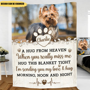Hug From Heaven - New Version - Personalized Photo Blanket