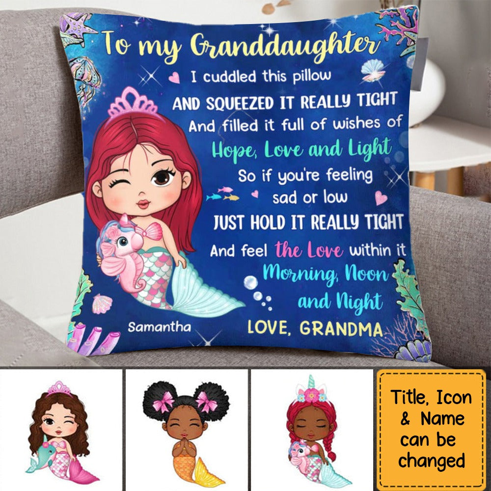 Gift For Granddaughter Hug This Mermaid Pillow
