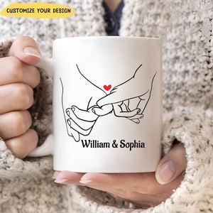 Personalized Holding Hands Mug Gift For Couples Gift For Anniversary