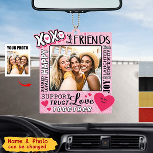 Custom Photo Happy Smile Friends - Gift For Besties, Friends - Personalized Acrylic Car Ornament
