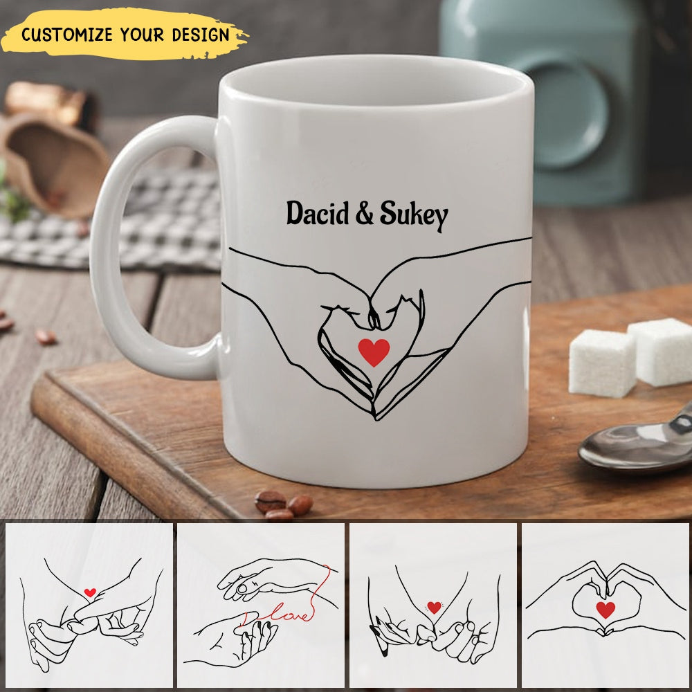 Personalized Holding Hands Mug Gift For Couples Gift For Anniversary