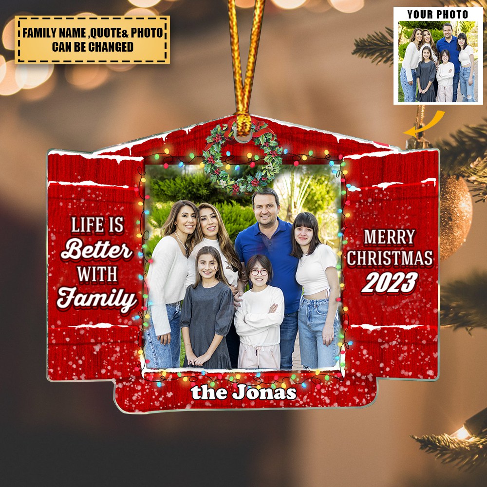 Transparent Christmas Ornament - For The Perfect Family- Custom Ornament From Photo