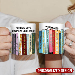 Book Lover Reading Challenge, Personalized Coffee Mug, Gift For Bookworms
