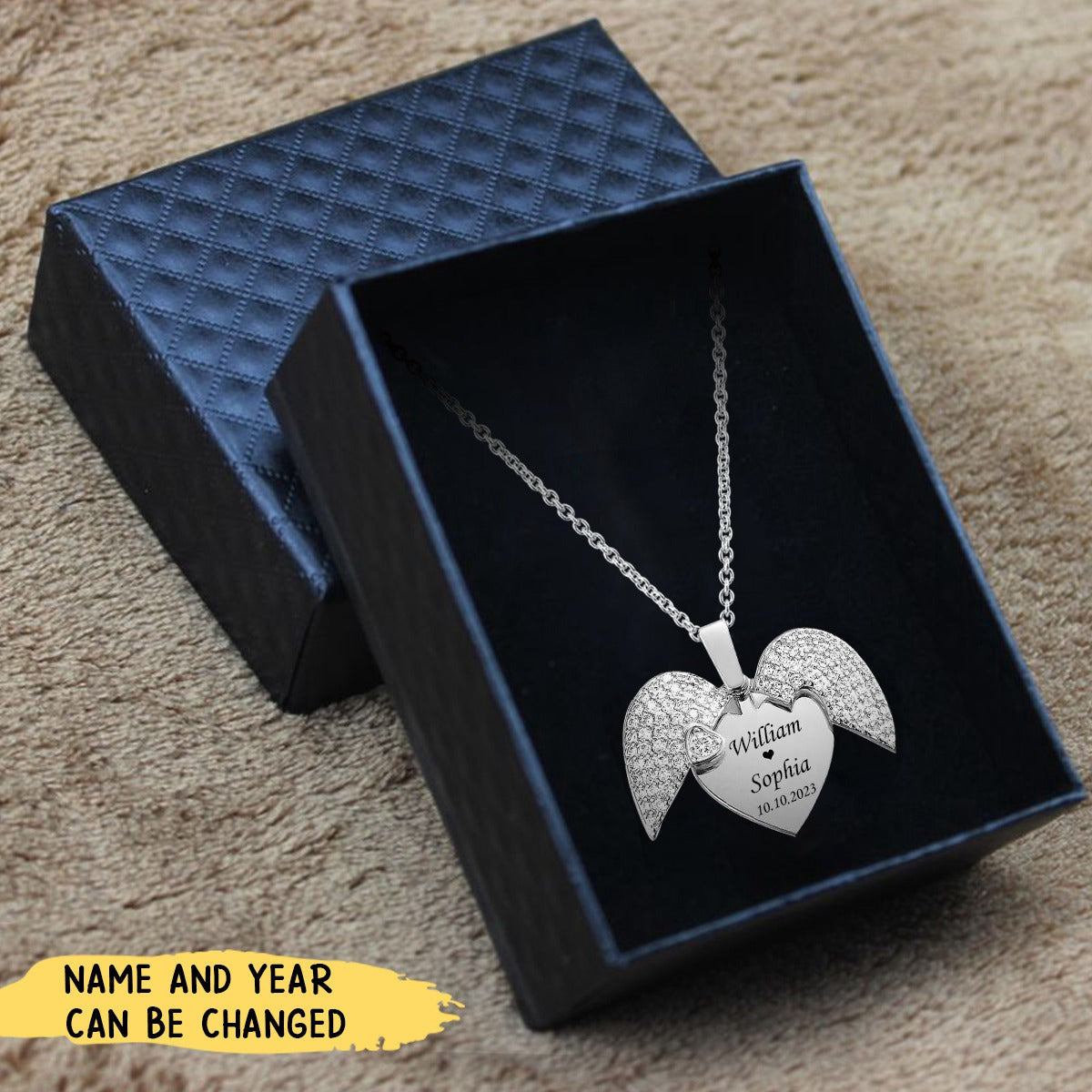 Engraved Heart Necklace Personalized Gift