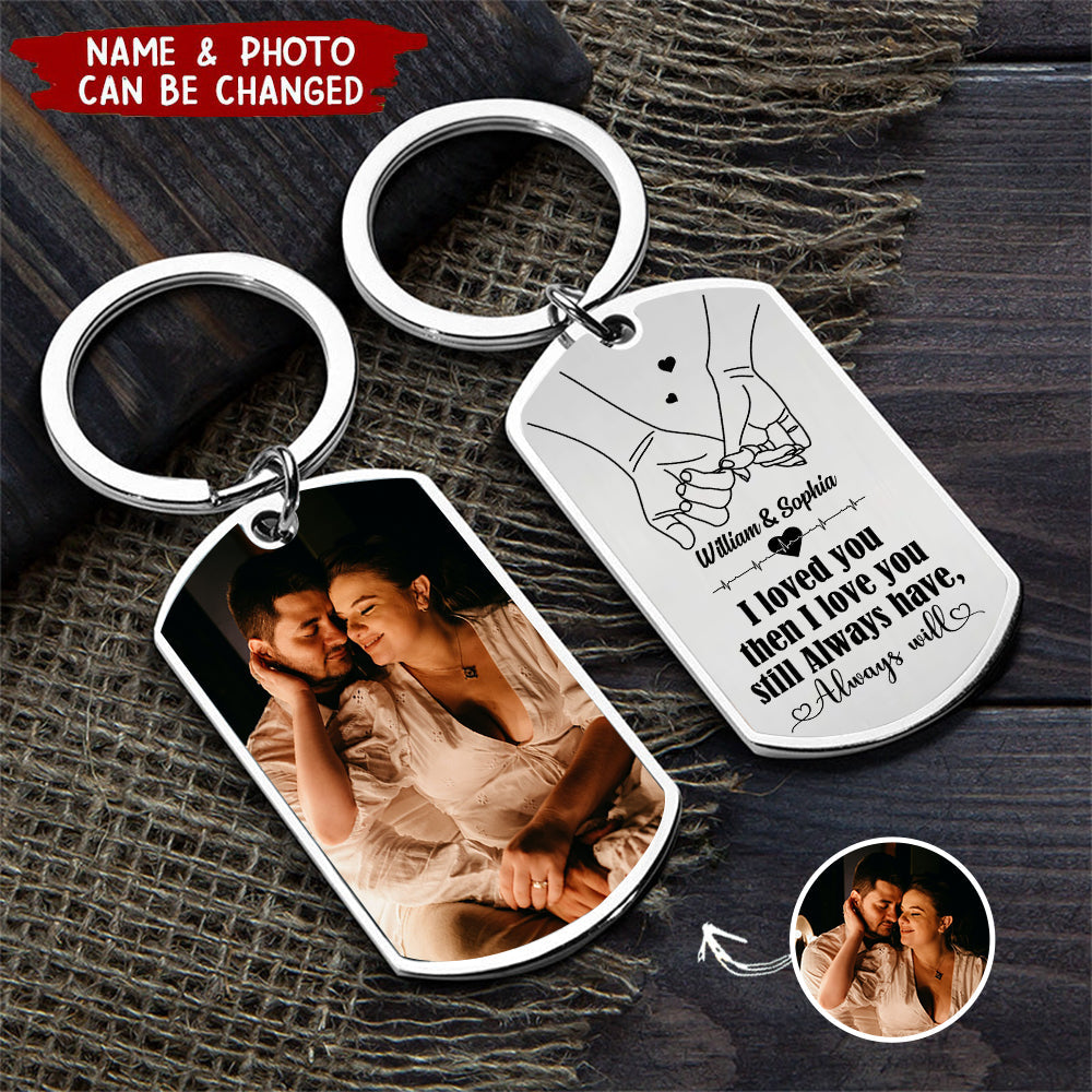 I Love You Forever & Always - Couple Personalized Stainless Steel Engraved Keychain