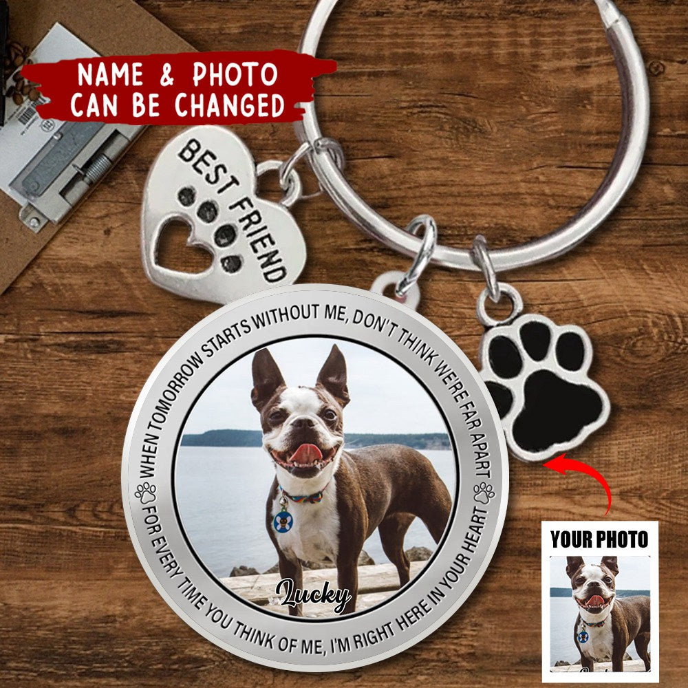 Personalized Photo Keychain - Memorial Gift For Dog Lovers - Don't Cry For Me Mom