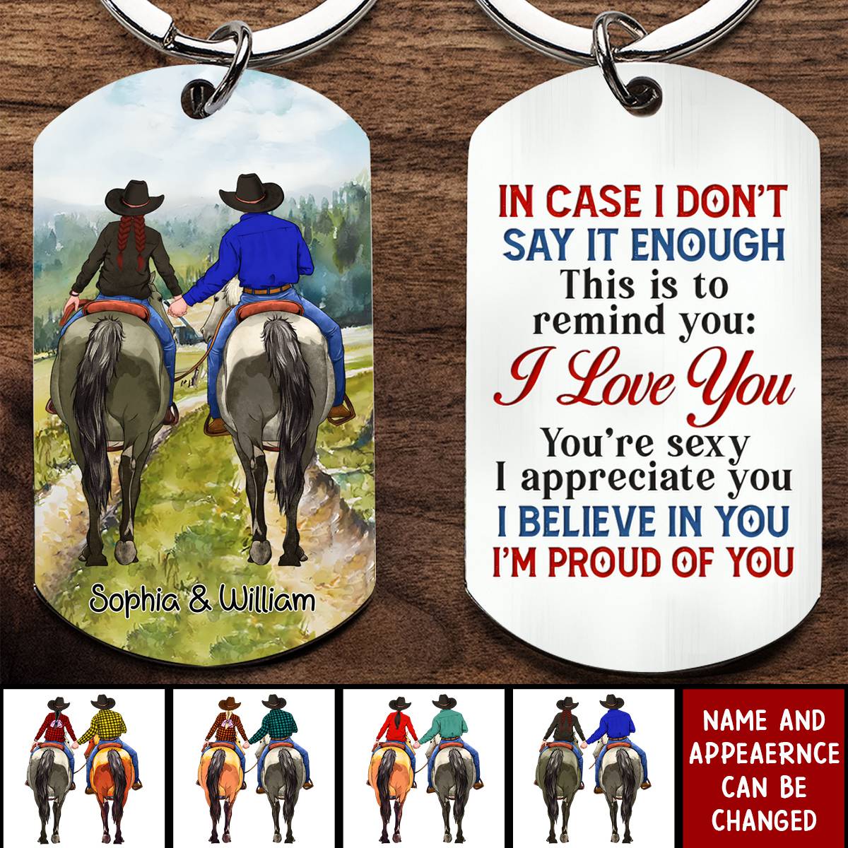 Personalized Riding Horse Couple Keychain - Gift Idea For Him/ Husband - I'm Proud Of You