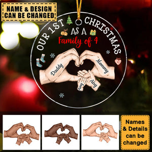 Baby's First Christmas As A Family - Personalized Circle Ornament
