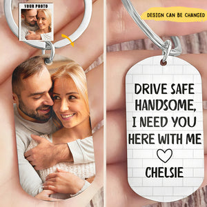 Custom Photo Drive Safe - Gift For Couples , Family - Personalized Stainless Steel Keychain