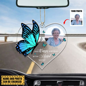 Memorial Car Ornament Your Wings Were Ready - Personalized Photo Car Ornament