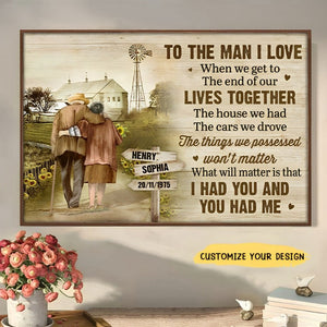 I Had You And You Had Me - Couple Personalized Horizontal Poster - Gift For Husband Wife, Anniversary