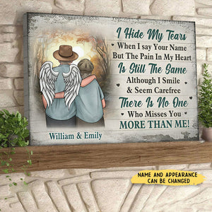 There Is No One, Who Misses You More Than Me - Memorial Personalized Custom Horizontal Poster - Sympathy Gift For Husband Wife