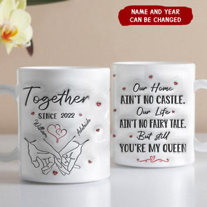 You're My Queen - Couple Personalized 3D Inflated Effect Printed Mug - Gift For Husband Wife, Anniversary