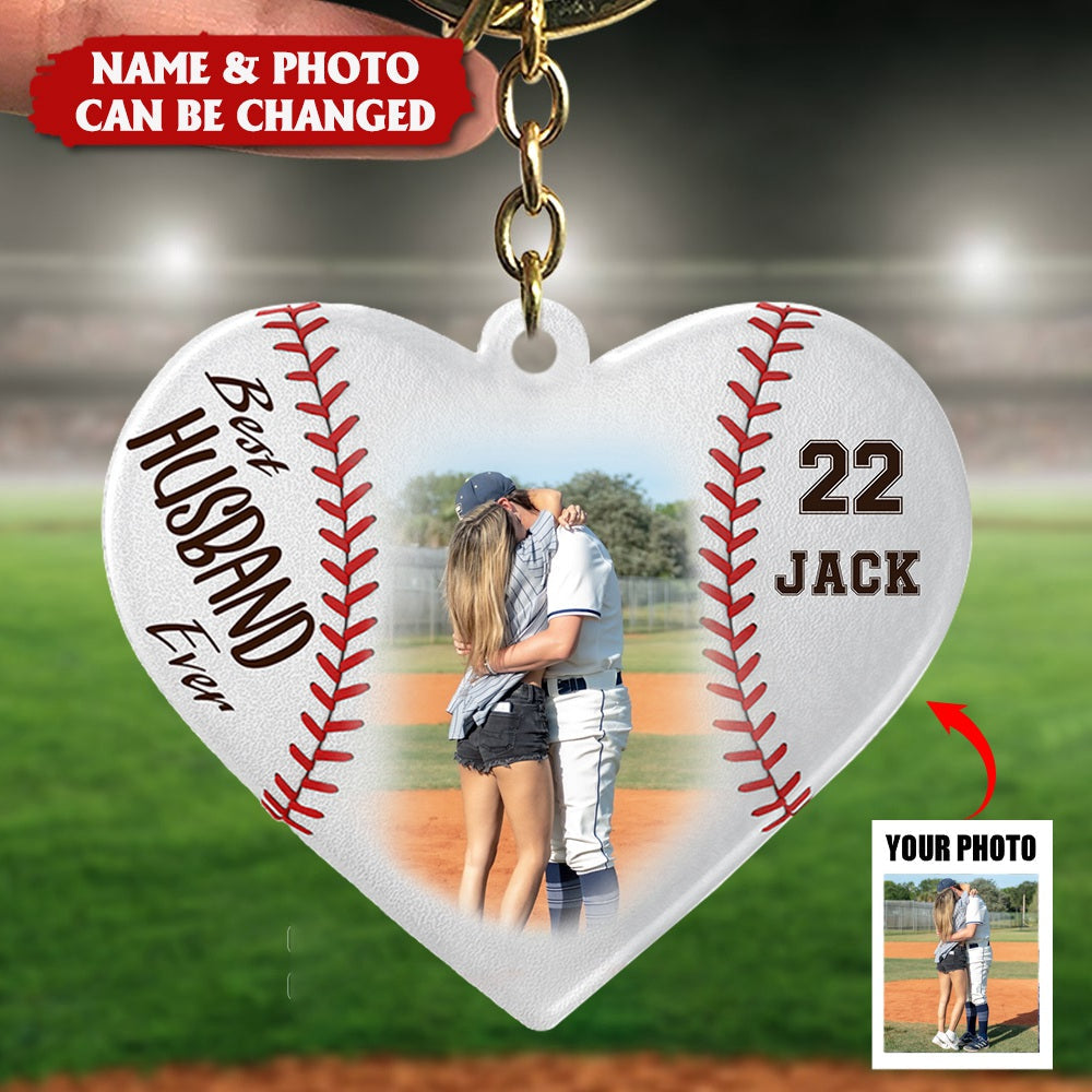 Personalized Gift For Baseball Couple Keychain Best Husband
