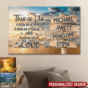 This Is Us A Whole Lot Of Love - Family Personalized Horizontal Canvas - Gift For Family Members
