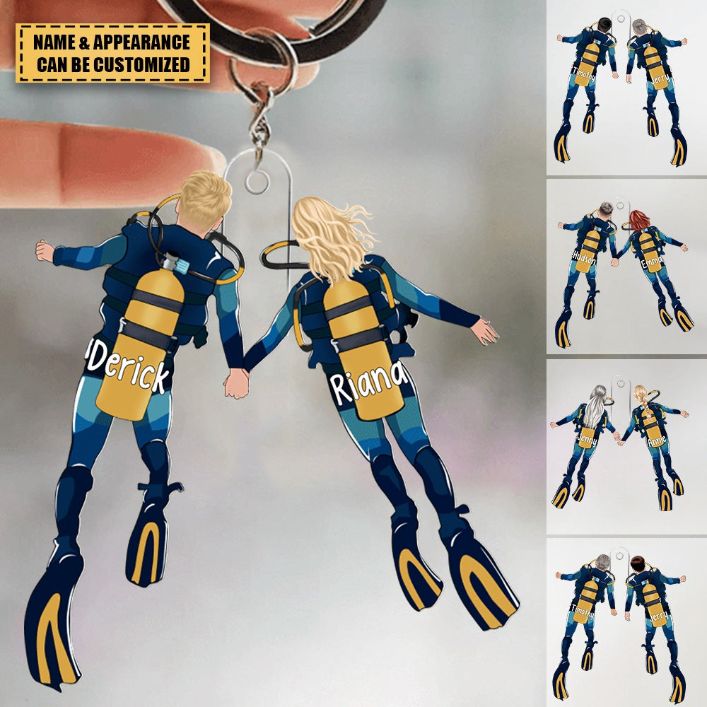 Dive Buddies For Life Personalized Acrylic Keychain, Gift For Scuba Diving Lovers Couples