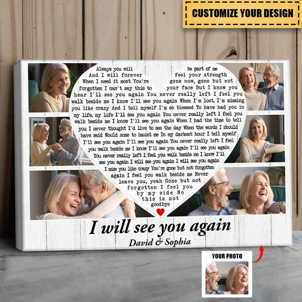 I Will See You Again, Custom Couple Photo Canvas Print, Gift For Couple, Memorial Gifts