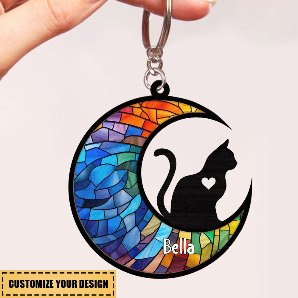 With Best Pet - Cat Version - Personalized Suncatcher Keychain