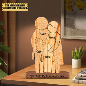 Man, Woman Couple Gift, Dad, Mom And Kids, Personalized Family Puzzle Wooden - Gift For Family