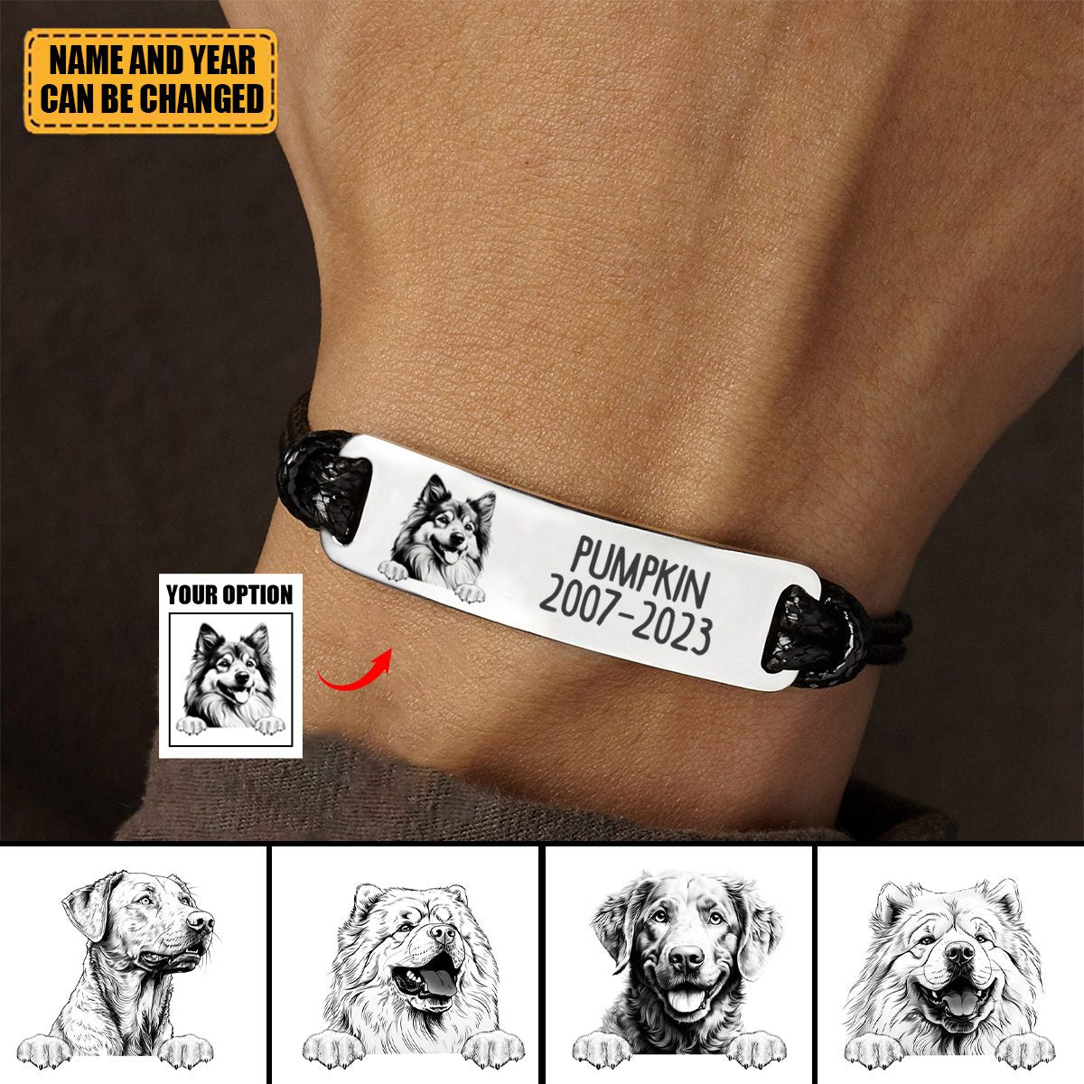 Dog Dad Personalized Gift,Pet Bracelet Gift For Dog Dad,Gifts From Dog, Pet Memorial Gift