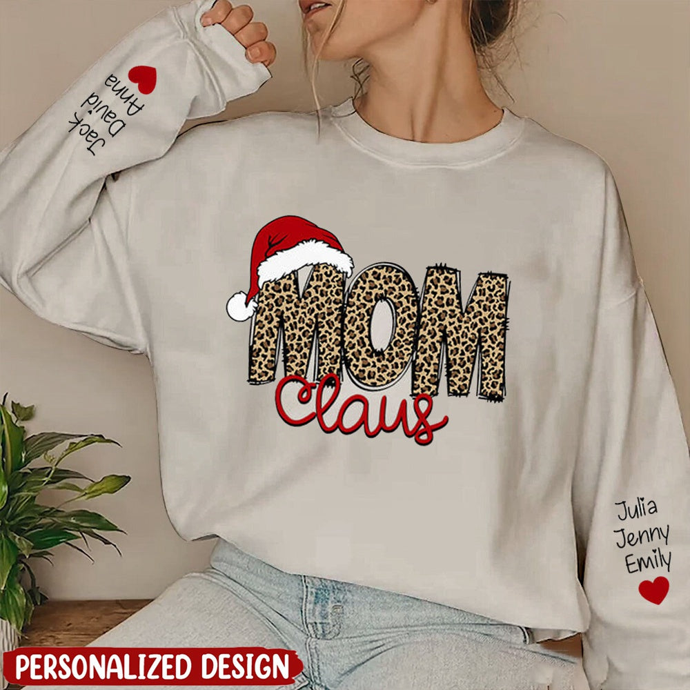 Mimi Claus Personalized 2D Sweatshirt Sleeve Custom Gift For Grandma Mom