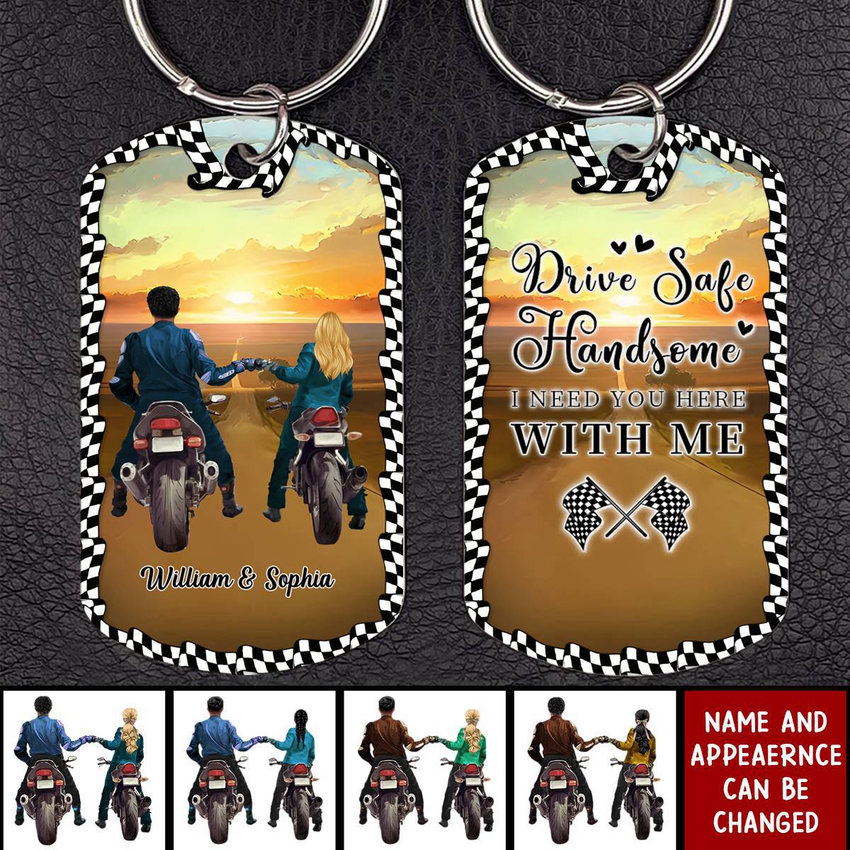 Personalized Riding Couple Keychain - Gift Idea For Couple/Her/Him - Couple Who Ride Together Stay Together