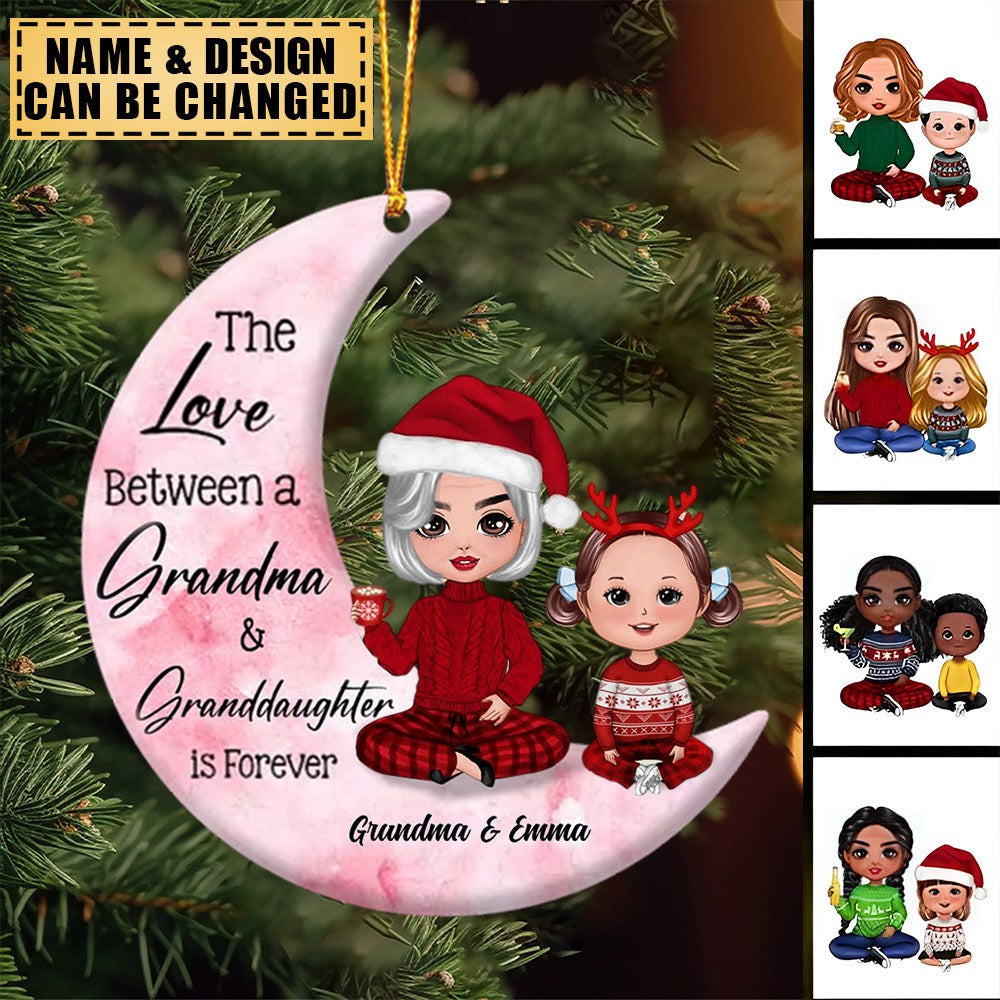 Grandma And Granddaughter On The Moon Ornament