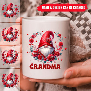 Valentine Red Dwarf Grandma Mom Flower Kids Personalized Mug