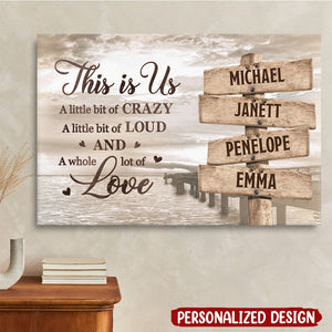This Is Us And A Whole Lot Of Love - Family Personalized Horizontal Canvas - Gift For Family Members