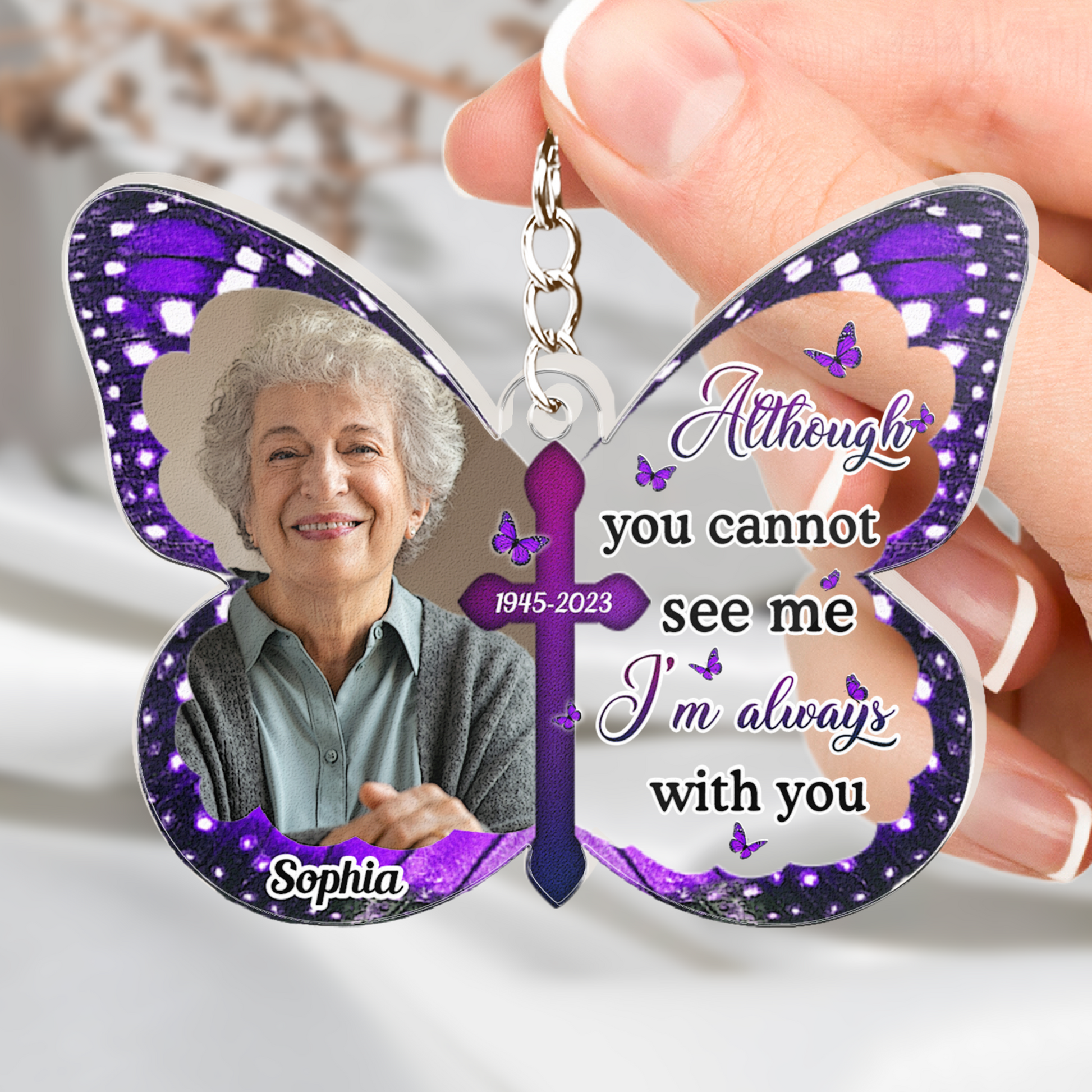 Always With You - Personalized Acrylic Photo Keychain