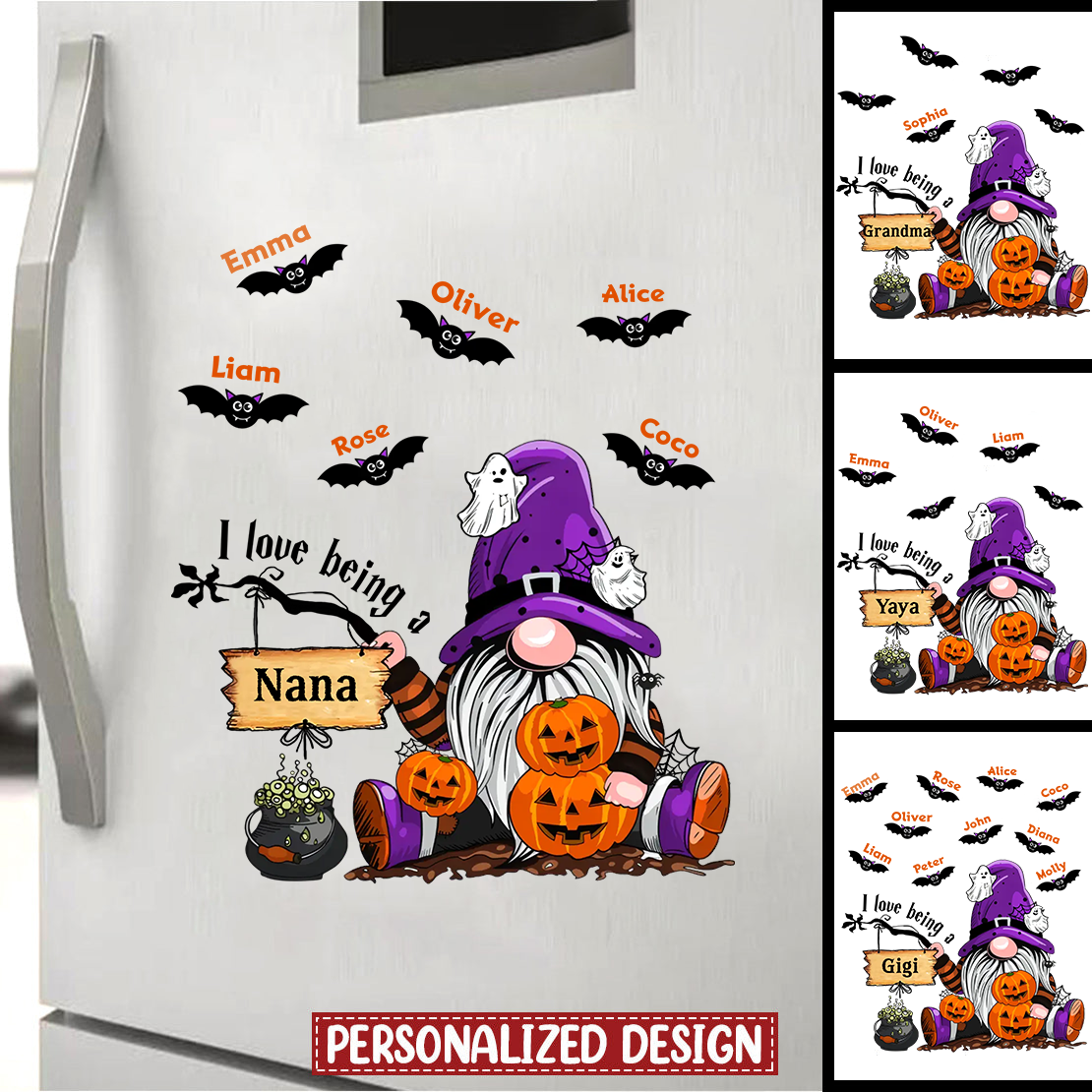 Personalized Custom Decal - Halloween Gift For Grandma, Mom, Family Members - I Love Being A Nana Halloween
