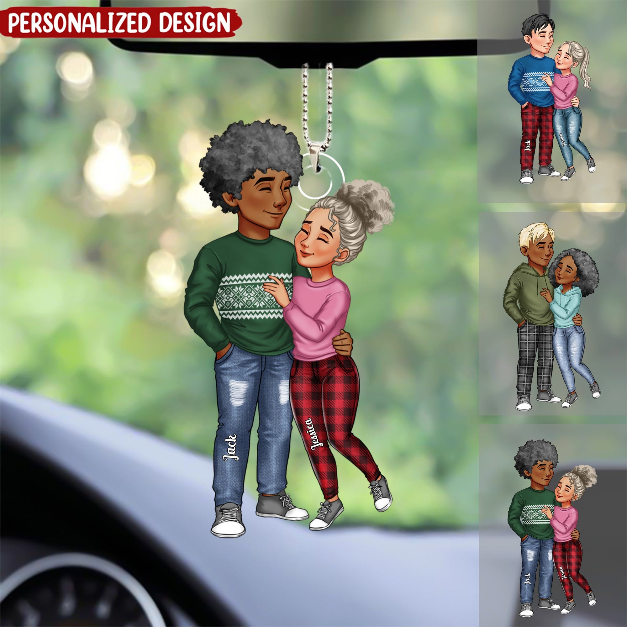 Personalized Acrylic Car Ornament Awesome Gift For Couple
